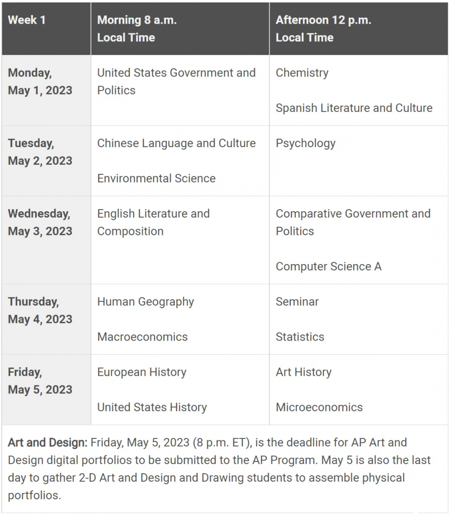 2023年AP考試時(shí)間公布，AP什么時(shí)候考試呢？